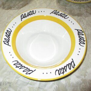 Pier 1 Ceramic Made in Italy Large Pasta Serving bowl Yellow